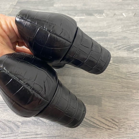 Alex Marie Croc Leather Buckle Loafer Style Heels - Picture 8 of 16